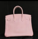 Herm&egrave;s Brikin 25-35 Cherry Blossom Pink Silver Buckle Custom - Image 3