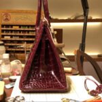 Herm&egrave;s Birkin 25-30 Bordeaux Red Alligator Leather Customization - Image 3