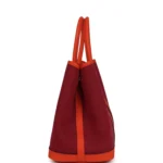 Hermes Garden Party 30 Rubis Officier Canvas and Capucine Negonda Palladium Hardware - Image 3