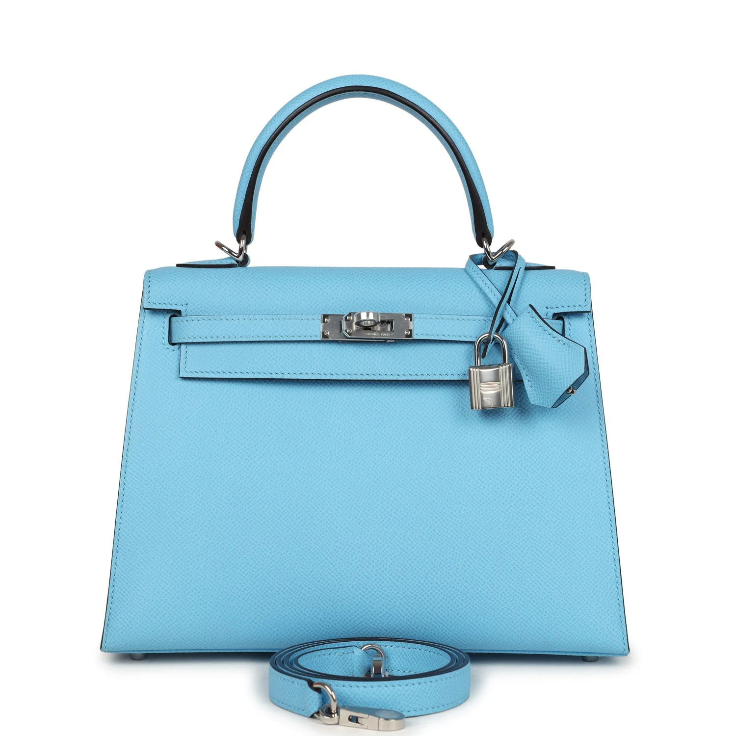 BD80A569-00BA-A715-3DA3-D6CA60C1724D.webp Hermes Kelly Sellier 25 Celeste Epsom Palladium Hardware - Image 1