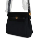 Hermes Herbag Zip 20 Mini Black Toile Militaire Canvas and Black Vache Hunter Gold Hardware - Image 5