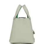 Hermes Picotin Lock 18 Eclat Gris Neve Clemence and Vert Comics Swift Palladium Hardware - Image 3
