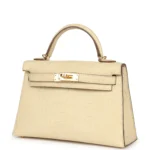 Hermes Kelly Sellier 20 Vanille Matte Alligator Gold Hardware - Image 5