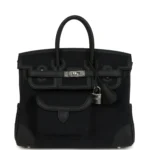 Hermes Birkin 25 Cargo Black Toile Goeland and Black Swift Palladium Hardware