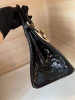 Hermès Birkin 25 Black gold crocodile skin customization - Image 4