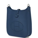 Hermes Evelyne TPM Bleu Tie Clemence Palladium Hardware - Image 5