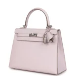 Hermes Kelly Sellier 25 Mauve Pale Epsom Palladium Hardware - Image 3