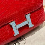 Herm&egrave;s Constance 19 gold buckle Ferrari red American alligator leather pure handmade custom - Image 2