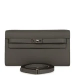Hermes Kelly Wallet To Go Gris Meyer Epsom Palladium Hardware