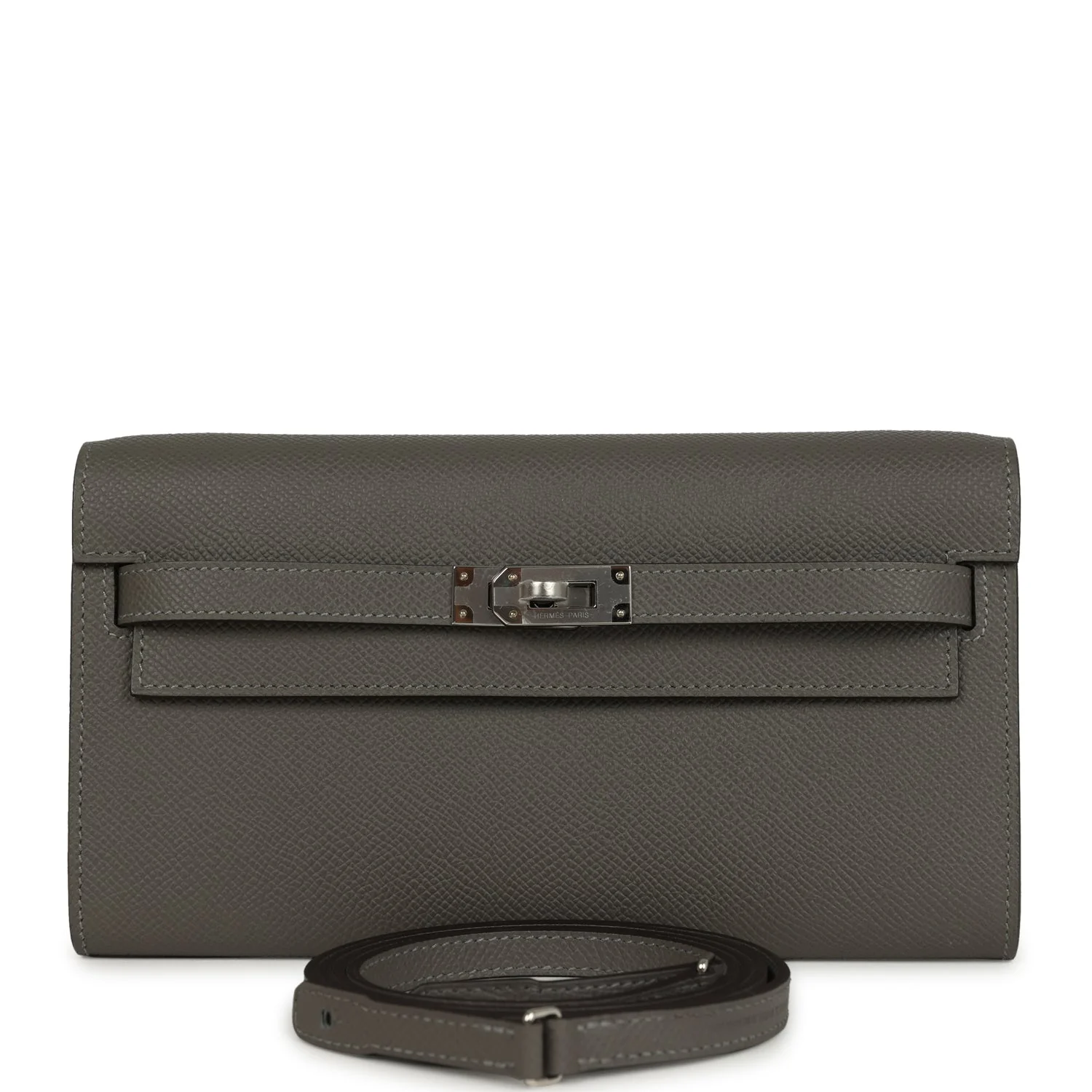 C14BA0E2-3056-4C06-6E4F-1CB2CF98A891.webp Hermes Kelly Wallet To Go Gris Meyer Epsom Palladium Hardware - Image 1
