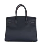 Hermes Birkin 30 Bleu Indigo and Rouge H Contour Epsom Gold Hardware - Image 4
