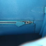 Hermes Birkin 35 Bleu Izmir Verso Clemence Palladium Hardware - Image 9