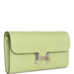 Hermes Constance Wallet To Go Jaune Bourgeon Matte Alligator Palladium Hardware - Image 2