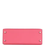 Hermes Kelly Sellier 25 Rose Azalee Epsom Palladium Hardware - Image 6
