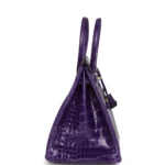 Hermes Birkin 35 Ultraviolet Shiny Porosus Crocodile Gold Hardware - Image 3