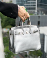 Herm&egrave;s Limited Edition Birkin 25-35 metallic silver customization