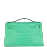 Hermes Kelly Pochette Vert Comics Matte Alligator Gold Hardware - Image 4