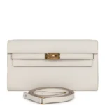 Hermes Kelly Wallet To Go Gris Pale Epsom Gold Hardware