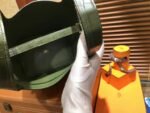Hermes Picotin basket made of crocodile skin, olive green color, fully hand-sewn, 18cm long - Image 9
