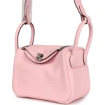 Hermes Mini Lindy Rose Sakura Swift Palladium Hardware - Image 5