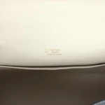 Hermes Special Order (HSS) Kelly Pochette Black and Beton Swift Permabrass Hardware - Image 7