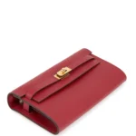 Hermes Kelly Wallet To Go Rouge Grenat Epsom Gold Hardware - Image 7