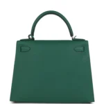 Hermes Kelly Sellier 28 Vert Moyen Epsom Palladium Hardware - Image 4