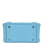 Hermes Mini Lindy Celeste Swift Gold Hardware - Image 7