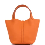 Hermes Picotin Lock 22 Orange Clemence Palladium Hardware - Image 4