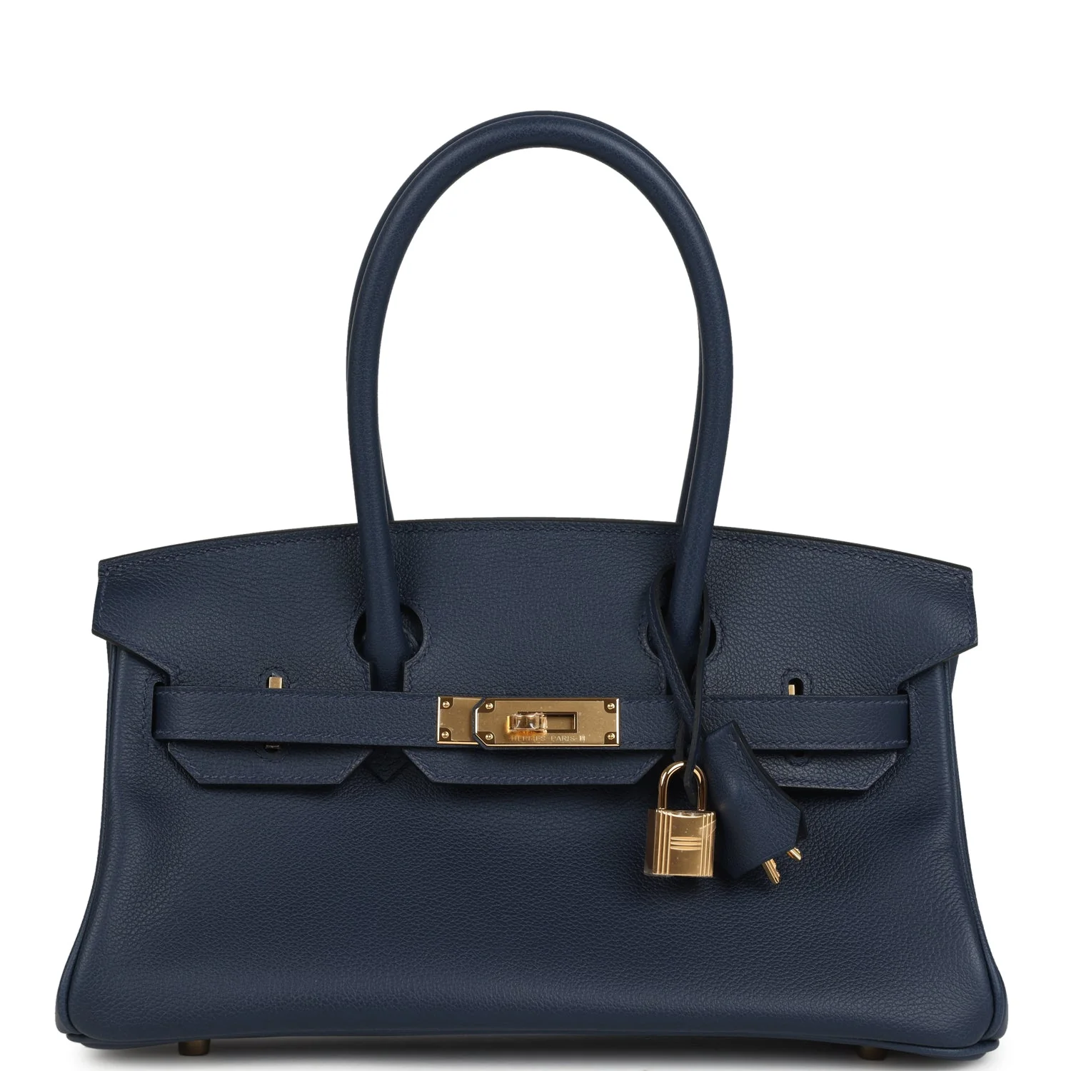 CC9BBD8C-8383-F977-4F4A-9682028CD31A.webp Hermes Shoulder Birkin Light 29 Bleu Abysse Evercolor Gold Hardware - Image 1