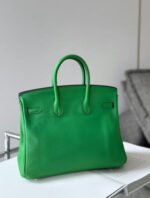 Herm&egrave;s Birkin 25-35 Bamboo Green Gold Buckle Custom - Image 4