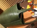 Hermes Picotin basket made of crocodile skin, olive green color, fully hand-sewn, 18cm long - Image 8