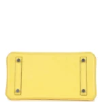 Hermes Birkin 25 Jaune Citron Ostrich Palladium Hardware - Image 6
