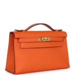 Hermes Special Order (HSS) Kelly Pochette Orange Verso Swift Gold Hardware - Image 2