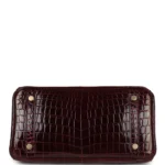 Hermes Birkin 25 Bordeaux Shiny Niloticus Crocodile Gold Hardware - Image 6