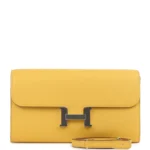 Hermes Constance To Go Wallet Jaune Ambre Evercolor Palladium Hardware