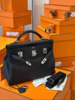 Herm&egrave;s Kelly maxi 42 Black TOGO Custom - Image 3