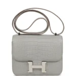 Hermes Constance 18 Gris Perle Matte Alligator Palladium Hardware