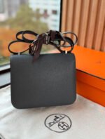 Hermes Handcrafted by masters Mini constance CK3T Carbon grey goatskin with silver buckle and K engraving - Image 2
