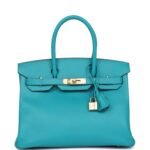 Hermes Birkin 30 Bleu Paon Epsom Gold Hardware