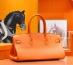 Hermes Birkin platinum bag, orange color, Togo style, fully hand-sewn, silver buckle, 29-42cm customization - Image 2