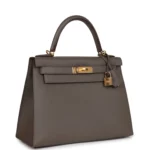 Hermes Kelly Sellier 28 Etain Epsom Gold Hardware - Image 2