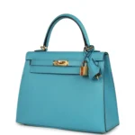 Hermes Kelly Sellier 25 Bleu Du Nord Madame Palladium Hardware - Image 5