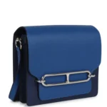 Hermes Mini Sac Roulis Bi-color Bleu Saphir and Bleu France Evercolor Palladium Hardware - Image 2