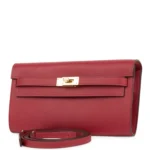 Hermes Kelly Wallet To Go Rouge Grenat Epsom Gold Hardware - Image 5