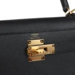 Hermes Kelly Sellier 28 Black Epsom Gold Hardware - Image 7