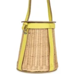 Hermes Farming Picnic Bag Lime Swift and Naturel Osier Wicker Palladium Hardware - Image 2