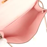 Hermes Special Order (HSS) Kelly Pochette Nata and Rose Sakura Swift Gold Hardware - Image 8
