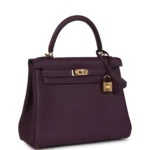 Hermes Kelly Retourne 25 Cassis Togo Gold Hardware - Image 2