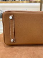 Herm&egrave;s Birkin Brown 25-35 Silver Buckle Customization - Image 5